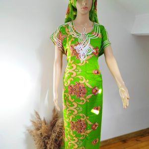 Gandoura Marocaine Traditionnelle pour Femme - Vert clair