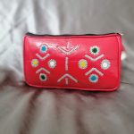 Pochette en cuir marocaine rouge