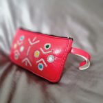 Pochette en cuir marocaine rouge